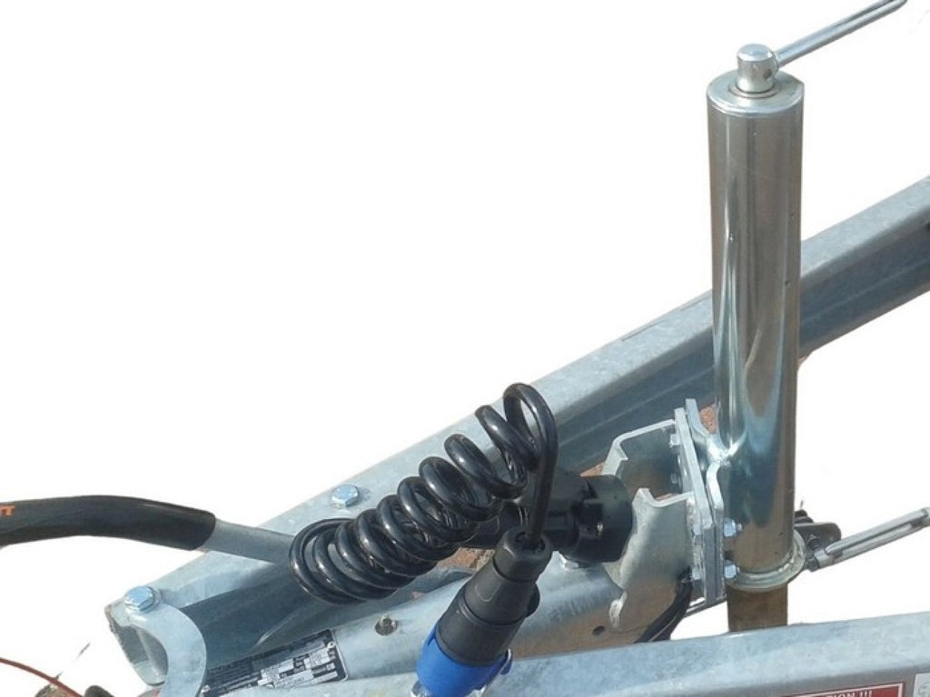 Contactdoos met spiraalkabel aan dissel