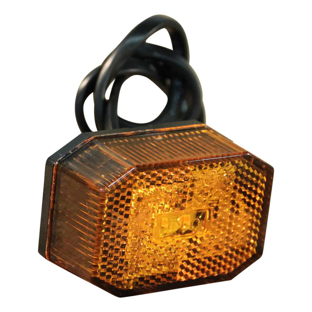 LED Br.lamp Oranje 8-kant + 500mm DC k.